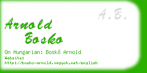 arnold bosko business card
